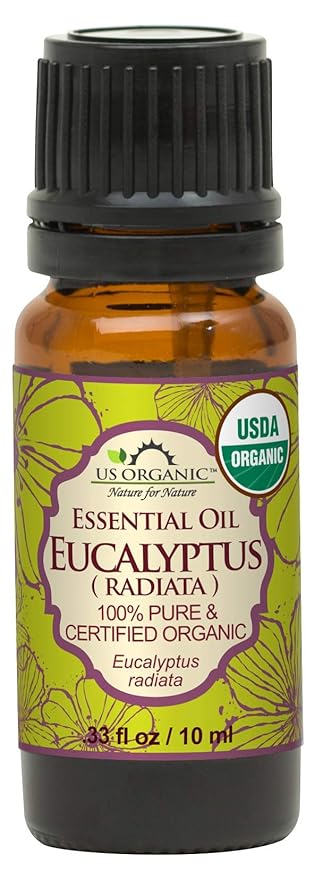 US Organic 100% Pure Eucalyptus Essential Oil (Radiata) - USDA Certified Organic, Steam Distilled - W/Euro droppers (More Size Variations Available) (10 ml / .33 fl oz)-VivaGrace Women