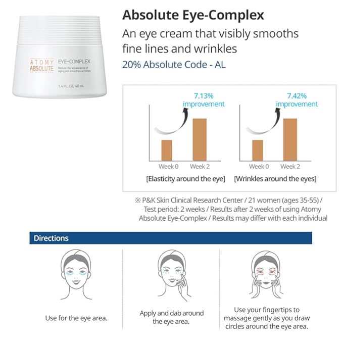 Atomy Absolute CellActive Eye Complex 40ml (1.4. FL. OZ.) Eye Cream for Face, Skin Care Routine.-VivaGrace Women