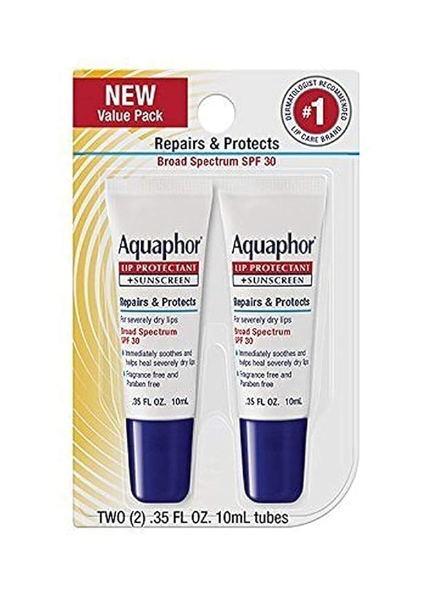 Aquaphor Lip Repair & Protect Tube Blister Card Dual Pack, 0.35 Ounce-VivaGrace Women