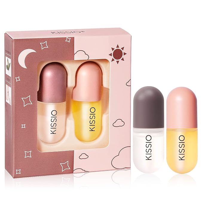 KISSIO Lip Plumper Set,Natural Lip Plumper,Lip Care, Lip Plumper Gloss,Lip Moisturizing Beautiful,Day Ues And Night Ues Set(2PCS)-VivaGrace Women
