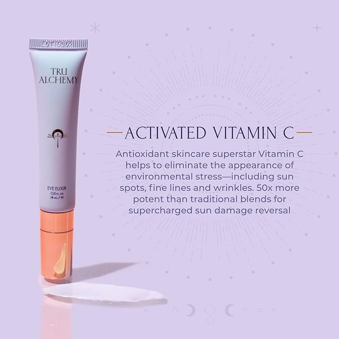 Tru Alchemy Eye Elixir Cooling Eye Treatment Cream - Dark Circle Eye Cream for Puffiness and Bags Under Eyes - Caffeine, Hyaluronic Acid, Vitamin C-VivaGrace Women