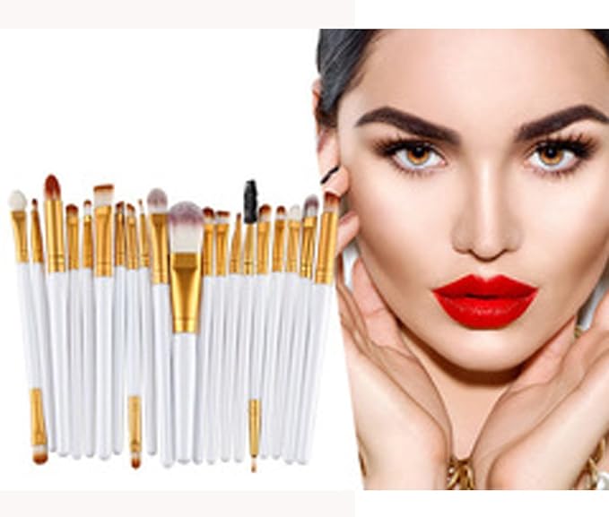 20pc White Eye And 15pc Contour Pallet Eye Makeup Brush Set-VivaGrace Women