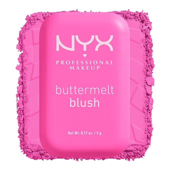 NYX PROFESSIONAL MAKEUP Buttermelt Powder Blush, Fade and Transfer-Resistant Blush, Up to 12HR Make Up Wear, Vegan Formula - My Butta Half-VivaGrace Women