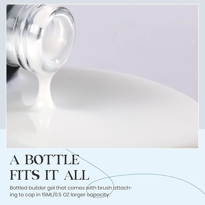 Beetles Milky White Builder Gel for Nails 7 in 1 Strengthener Gel for Nail Extension Building Nail Apex DIY at Home Beauty Gift Sets for Women,Base Coat Need-VivaGrace Women