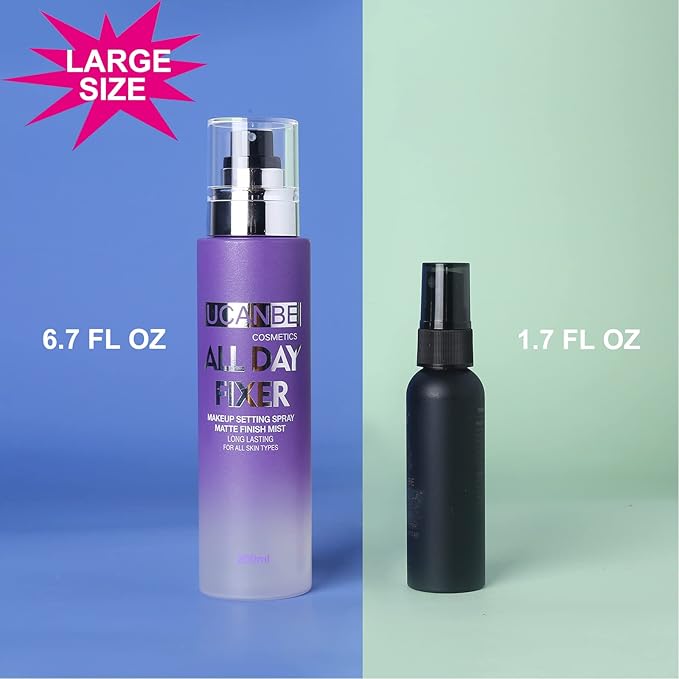 UCANBE Makeup Setting Spray - Matte Finishing Spray Long Lasting Face Mist, Oil Control Lightweight Hydrate Make Up Spray, 6.7 Fl Oz Large Size-VivaGrace Women