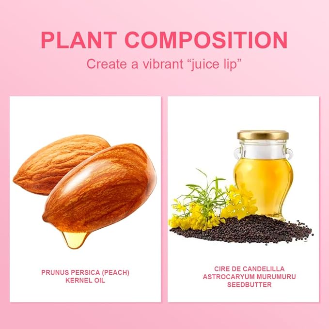 4Pcs Lip Glowy Balm | Lip Sleeping Mask | Plumping Lip Gloss | Tinted Lip Balm (Grape, Peach, Berry, Grapefruit)-VivaGrace Women