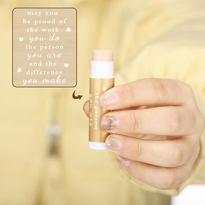 Demissle Thank You Gifts for Coworker Lip Balm Bulk Set Inspirational Appreciation Gifts Leaving Farewell Gifts Vanilla Ingredients Lips Care Products for Friends Teacher Worker Employee (24 Pcs)-VivaGrace Women