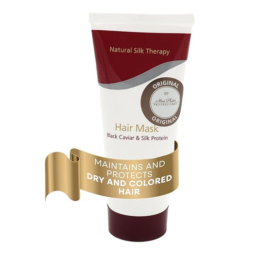 Mon Platin Professional Hair Mask, Black Caviar & Natural Silk Therapy, Deep Conditioning Hair Mask for Dry, Colored Hair, 100ML-VivaGrace Women