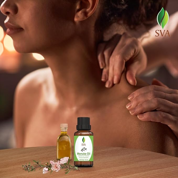 SVA Manuka Essential Oil – 1/3 Fl Oz – 100% Natural Manuka Oil - for Diffuser, Hair Care, Face, Skin Care, Aromatherapy, Scalp and Body Massage, Soap and Candle Making-VivaGrace Women
