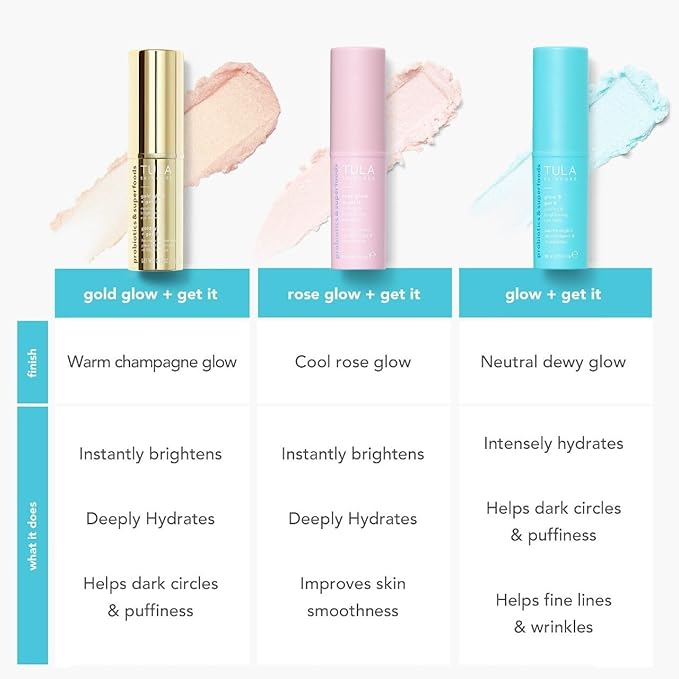 TULA Skin Care Eye Balm Gold Glow - Dark Circle Treatment, Instantly Hydrate and Brighten Undereye Area, Portable and Perfect to Use On-the-go, 0.35 oz.-VivaGrace Women