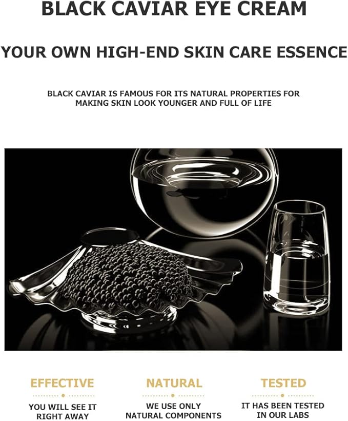 Caviar Black Gold Moisturizing Eye Cream Skin Rejuvenation Dark Circles Smoothing Wrinkles 60g 2.12oz-VivaGrace Women