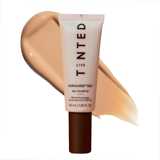 Live Tinted Hueguard Skin Tint SPF 50 - Tinted Mineral Sunscreen with Light-Medium Buildable Coverage With a Hydrating and Radiant Finish - Water and Sweat Resistant, 1.35 fl oz - Shade 09-VivaGrace Women
