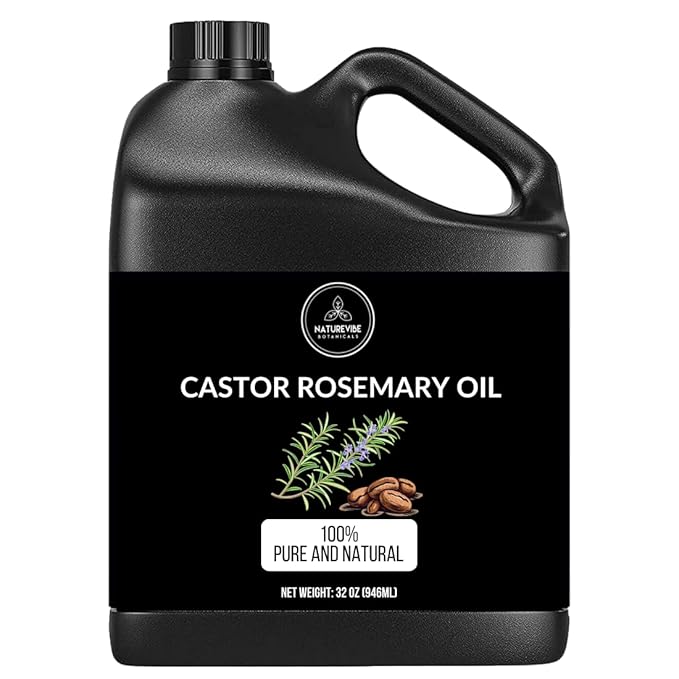Naturevibe Botanicals Castor Rosemary Oil 32 Ounces | 100% Pure and Natural | Great for Skin Care and Hair Care-VivaGrace Women