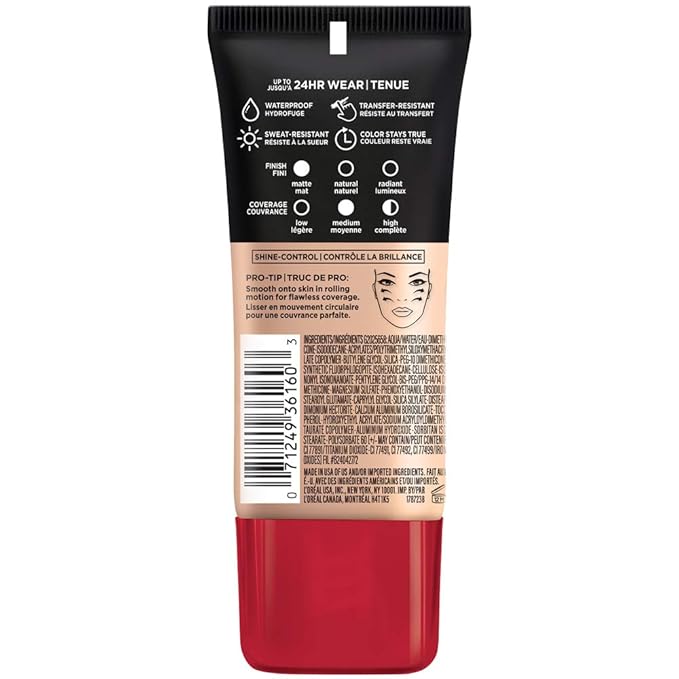 L'Oreal Paris Cosmetics Makeup Infallible Pro-Matte Liquid Longwear Foundation, Nude Buff, 1 fl oz.-VivaGrace Women