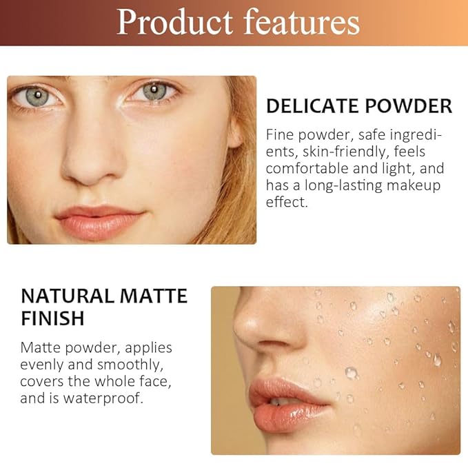 Pressed Matte Face Powder Makeup & Setting Powder for Poreless Wrinkle Blurring Contour Concealer Finishing,Lightweight,High Coverage,Shine Control, N.W 10g (01)-VivaGrace Women