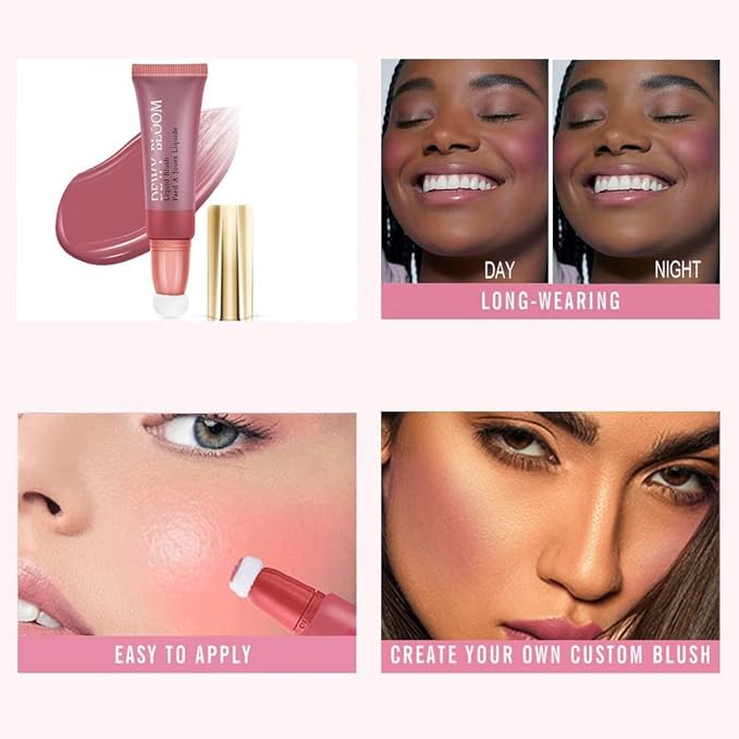 3 Color Liquid Blush,Soft Cream Lightweight Beauty Blush.(101# Ravishing -Nude Pink+102# Serenade-Sweet Peach+103# Rosa-Cool Pink)-VivaGrace Women
