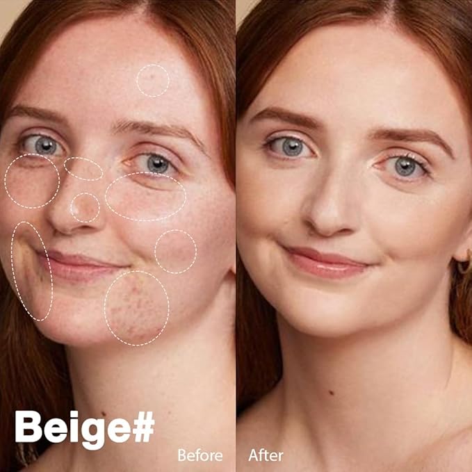 Pro Under Eye Full Coverage Liquid Concealer to Cover Dark Circles, Scars,Redness,Spots,Fine Lines,Corrector Anti-Aging Natural Finish, Moistening Smooth Cream,Waterproof 0.4 * 2 fl oz-Beige+Nude-VivaGrace Women