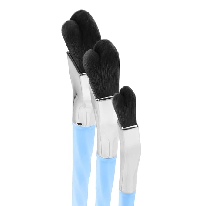 Bdellium Tools Professional Makeup Brush - Blue Double Dome Blender 3pc Brush Set-VivaGrace Women