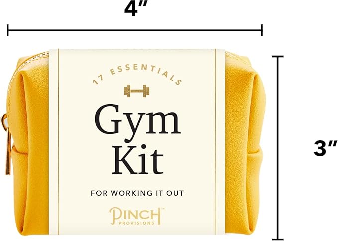 Pinch Provisions Gym Kit, includes 15 Personal Care Essentials for Wellness & Beauty, Perfect for Gifts, Gym Bags, Duffle Bags & Lockers (Mustard)-VivaGrace Women