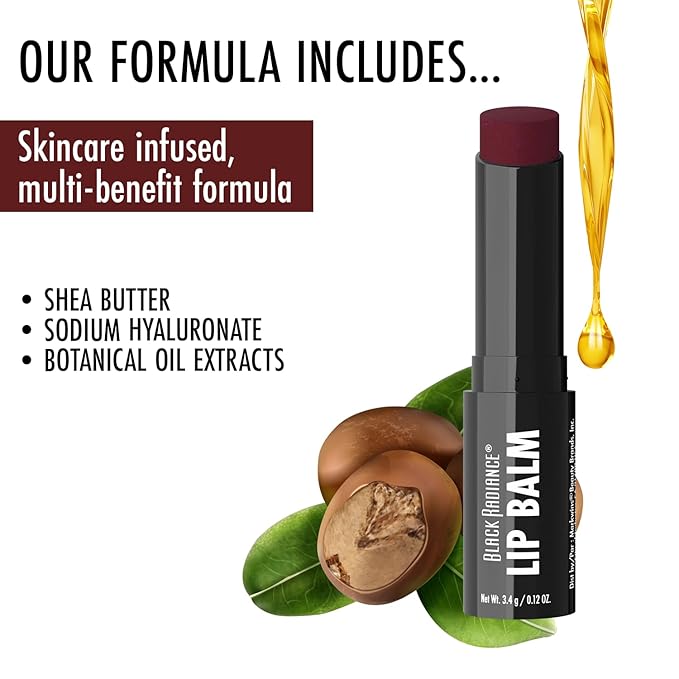 Black Radiance Beyond A Pout Plumping Lip Balm, Moisturizes & Conditions with a Blend of Botanical Oils & Hyaluronic Acid For a Glossy Finish, Vegan, Cruelty-Free - Luscious-VivaGrace Women