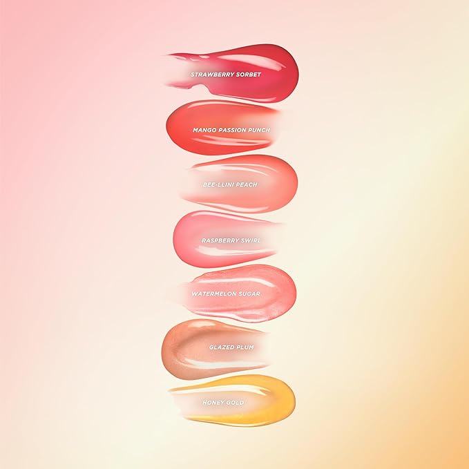 Gisou Honey Infused Hydrating Lip Oil, Nourishing Lip Moisturizer for Dry Lips, High Shine, Smooth Finish, Sheer Pinky Red Shade, Juicy Strawberry Scent, Strawberry Sorbet, 8ml-VivaGrace Women