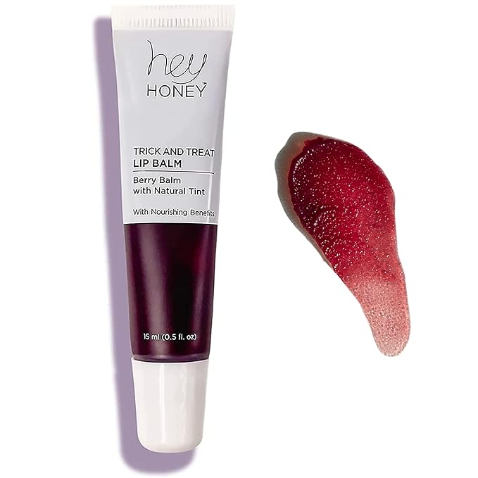 Hey Honey Skincare Trick and Treat Honey Berry Plumping Lip Balm | 2 In 1 Natural Tint with Hydrating & Moisturizing Properties | Targeting Your Lips Area Wrinkles | 0.5 oz (Honey Berry)-VivaGrace Women