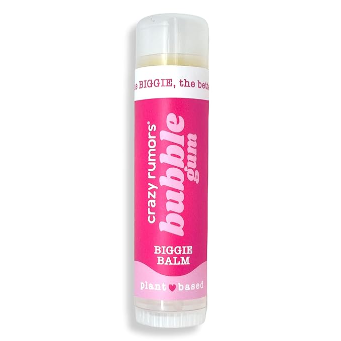 Crazy Rumors Biggie Bubble Gum Flavored All Natural, Plant Based Lip Balm to Moisturize and Nourish your Lips - Bubble Gum Tube 0.6 oz (4x Larger than standard 0.15 oz lip balm)-VivaGrace Women