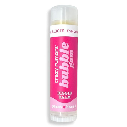 Crazy Rumors Biggie Bubble Gum Flavored All Natural, Plant Based Lip Balm to Moisturize and Nourish your Lips - Bubble Gum Tube 0.6 oz (4x Larger than standard 0.15 oz lip balm)-VivaGrace Women