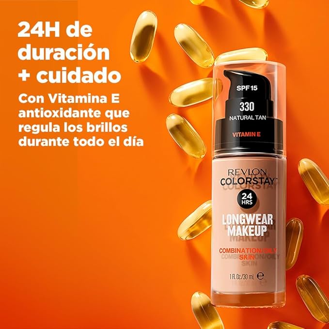 Revlon Colorstay Make Up Combination Oily Skin 350 Rich Tan 30ml-VivaGrace Women