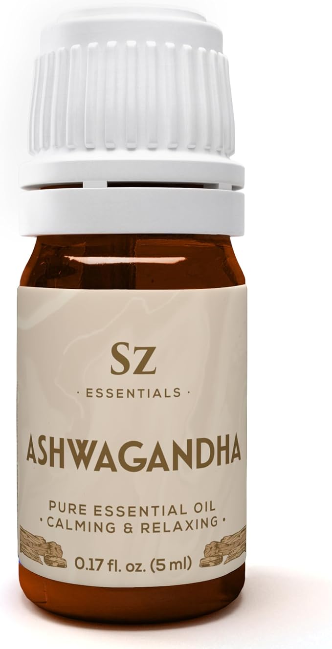 Ashwagandha Essential Oil, 100% Pure and Natural - Undiluted, Steam Distilled from Withania Somnifera - Woody & Earthy Scent with Nutty Overtones - Therapeutic Grade & Vegan - 0.17oz-VivaGrace Women