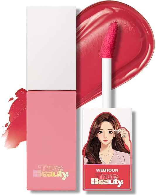 AMTS Webtoon True Beauty - 01 Some Love | Pink Lip Tint Stain | High Pigment Liquid Waterful Shine Non-Sticky Long-Wearing Long-Lasting | True Beauty Cute Pink Makeup-VivaGrace Women