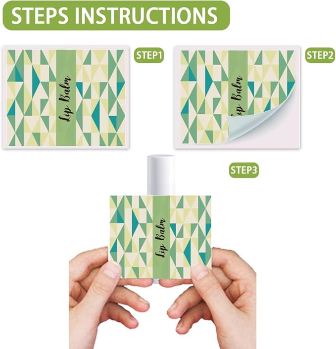 OLYCRAFT 100Pcs Self-Adhesive Lip Balm Tag Stickers 1.7x2.1 inch Waterproof Adhesive Label with Texture Pattern Rectangle Lipstick Tag Sticker for Lip Balm Container Tubes Lipstick Wrapping Decoration-VivaGrace Women