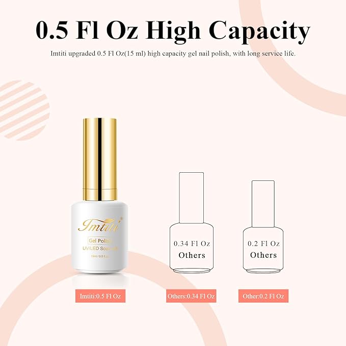 Imtiti Coral Orange Gel Nail Polish, 15ml Neon Orange Color Gel Polish Soak Off LED Nail Polish Nail Art Design Manicure Salon DIY at Home