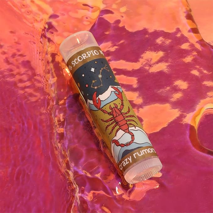 Crazy Rumors Scorpio Zodiac All Natural, Plant Based Lip Balm to Moisturize and Nourish your Lips - Water Blend-VivaGrace Women