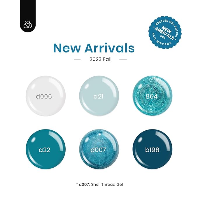 Beetles Blue Gel Nail Polish Set, 6 Colors Glitter Pearl Gel Polish Mermaid Treasures Nail Art Design Soak off Uv Led Nail Lamp-VivaGrace Women