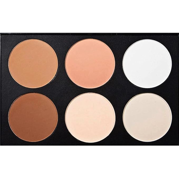 Contour Face Powder Kit Base Foundation Corrector Palette Sleek Pigment Pro Pressed Powder Cosmetics Highlighting Contouring Bronzing Professional Beauty Make up Bronzer Pallet Brown-VivaGrace Women
