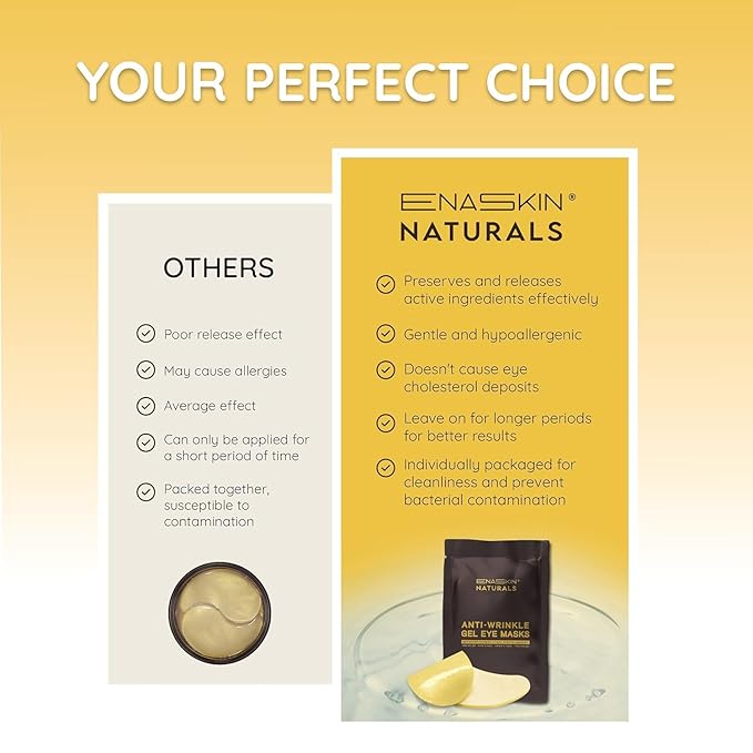 Enaskin Naturals Under Eye Patches for Dark Circles: Premium Gels Pads - Reduce Eye Bags, Wrinkles & Puffy - Skin Treatment Advanced Mask - Anti Aging & Face Moisturizer For Women, 10 Pairs (Black)-VivaGrace Women