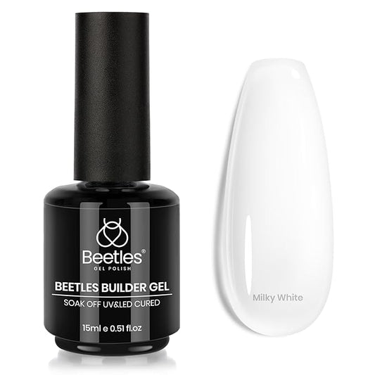 Beetles Milky White Builder Gel for Nails 7 in 1 Strengthener Gel for Nail Extension Building Nail Apex DIY at Home Beauty Gift Sets for Women,Base Coat Need-VivaGrace Women