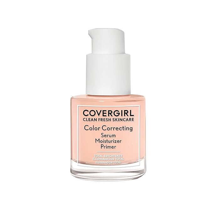 COVERGIRL Clean Fresh Color Correcting Serum + Moisturizer + Primer – Moisturizer, Face Primer, Covergirl Skincare, Vegan Formula – Light, 30ml (1.0 fl oz)-VivaGrace Women