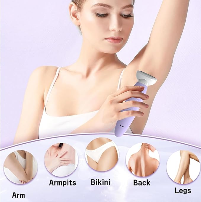 Electric Razors for Women, Bikini Trimmer for Women, Multifunction 5 in 1 Lady Shaver Kit for Face Nose Eyebrow Arms Armpit Legs Pubic Area-VivaGrace Women