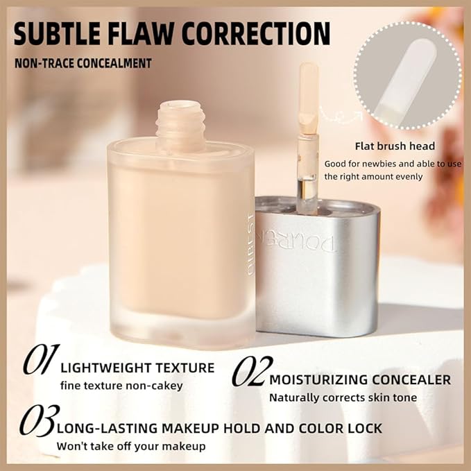 AKARY Moisturizing Precision Concealer, Lightweight & Breathable Cover-up Cream Moist Concealer, Cover Dark Circles Multi-Use Camouflage Cream, Creamy Texture Full Coverage Conceals(02#Skin Tone)-VivaGrace Women