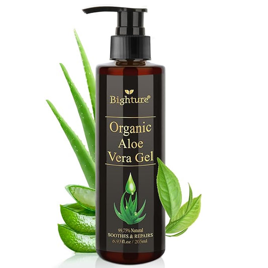 Aloe Vera Gel Infused with Tea Tree Oil for Skin Hydrating, Repair Skin, Organic Aloe Vera Gel Extract from Fresh Pure Aloe Vera for Sunburn Relief, Hair, Razor- 6.76 Fl Oz-VivaGrace Women