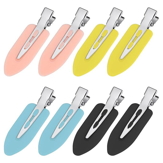 8Pcs No Bend No Crease Hair Clips - Styling Duck Bill Clips Alligator Hair Barrettes for Styling Sectioning Small Gifts for Women Girl Salon Hairdressing Bangs, Yellow & Blue & Pink & Black-VivaGrace Women