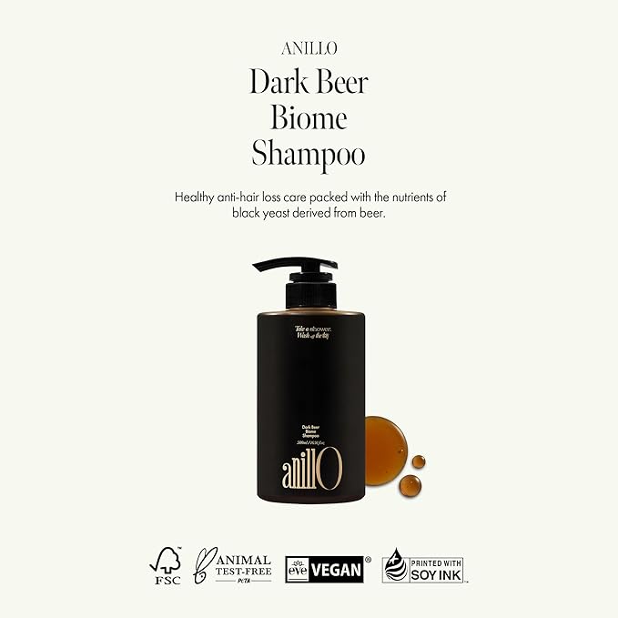 Dark Beer Biome Shampoo - Vegan Anti-Hair Loss Sclap Care with Caffeine & Green Mint Complex for Thicker Stronger Hair- Deep Cleansing, Oil Control & Cooling Effect, Sulfate-Free 500 ml / 16.9 fl oz-VivaGrace Women
