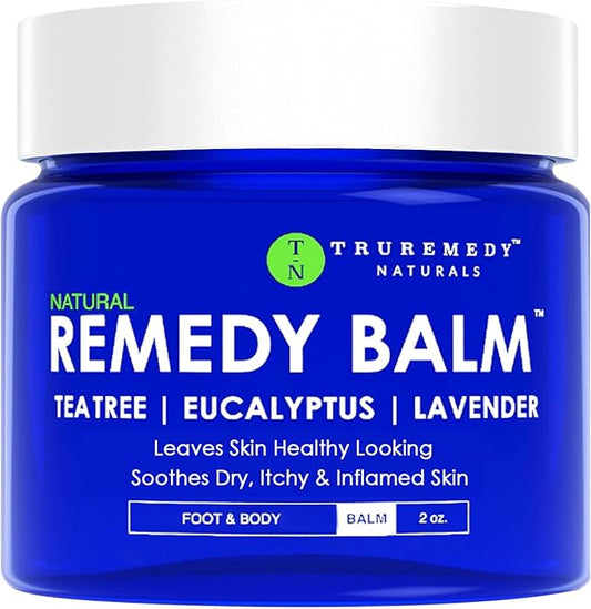 Truremedy Naturals Remedy Balm with Tea Tree Oil, 2 oz - Soothing Moisturizer for Rough Areas - Nourishing Foot and Body Balm with Tea Tree, Lavender, and Eucalyptus-VivaGrace Women