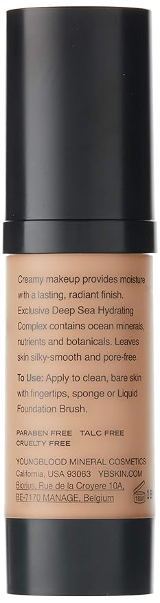 Youngblood Clean Luxury Cosmetics Liquid Mineral Foundation, Capri | Dewy Mineral Lightweight Full Coverage Makeup for Dry Skin Poreless Flawless Tinted Glow | Vegan, Cruelty Free, Gluten-Free-VivaGrace Women