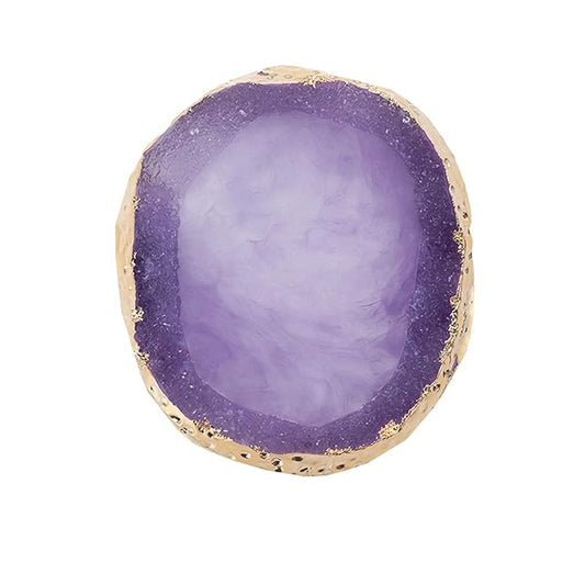 MISUD Resin Nail Art Palette, Golden Edge Paint Drawing Color Palette, Agate Nail Palette Manicure Nail DIY Tool (Purple)-VivaGrace Women