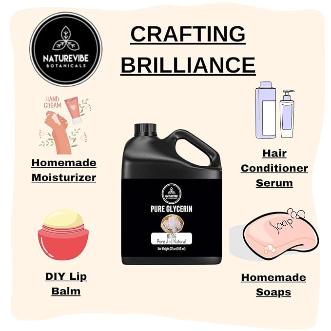 Naturevibe Botanicals Glycerine Liquid Oil 32 Ounces | 100% Pure and Natural | Great for Skin Care and Hair Care-VivaGrace Women