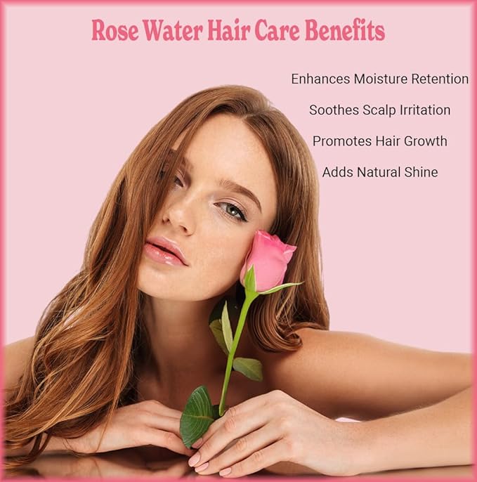 Natural Born Oils 8oz Rose Water Hydrosol, 100% Pure and Natural, Organic, Steam-distilled, Facial Toner Cleanser, with Sprayer, 8-Rose-Water-VivaGrace Women