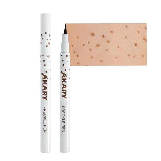 AKARY Freckle Pen Professional Lifelike Face Concealer Point Out Natural Waterproof Longlasting Soft Artificial Freckles Fine Makeup Freckle Pen Life Face Decoration (#02 Natural coffee)-VivaGrace Women